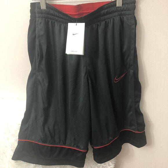 New NIKE Men’s Size Medium Gray, Black, Red Basketball Shorts - Picture 1 of 8